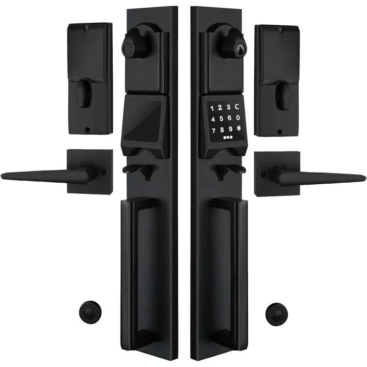 Handleset with Deadbolt and Door and Rosette
