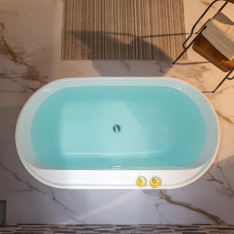 67" x 31.5" Freestanding Soaking Acrylic Bathtub