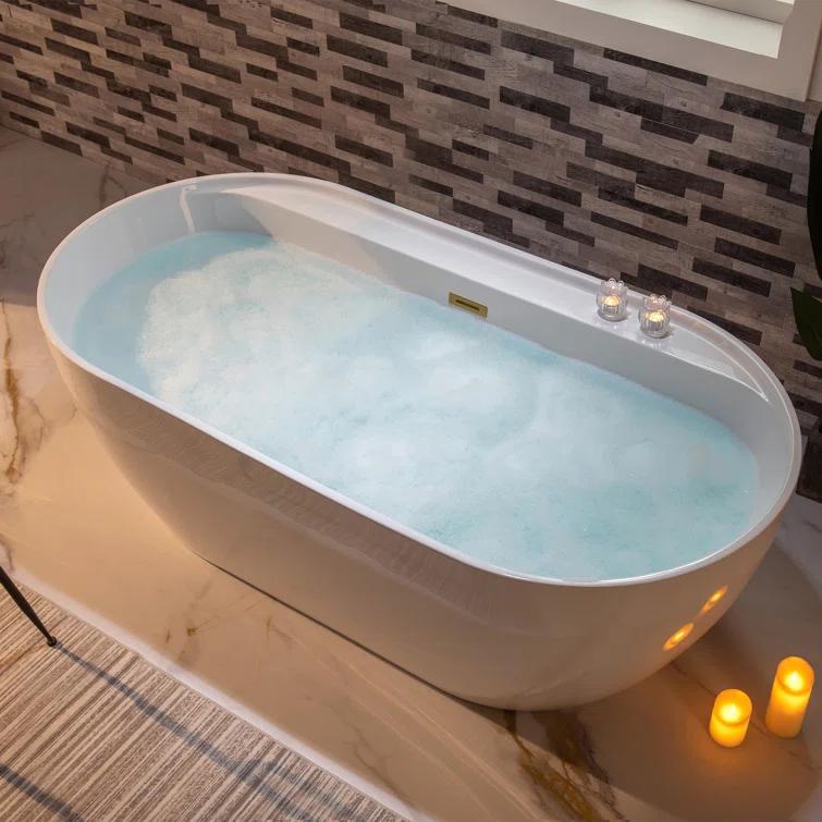 67" x 31.5" Freestanding Soaking Acrylic Bathtub