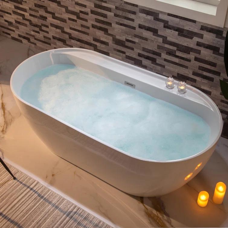 67" x 31.5" Freestanding Soaking Acrylic Bathtub