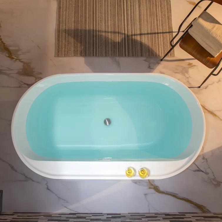 67" x 31.5" Freestanding Soaking Acrylic Bathtub