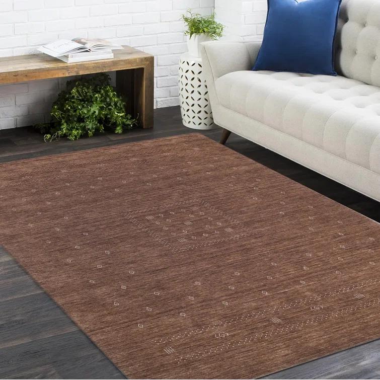 Cyrena Hand-Loomed Wool Rug - Brown / 5' x 8'