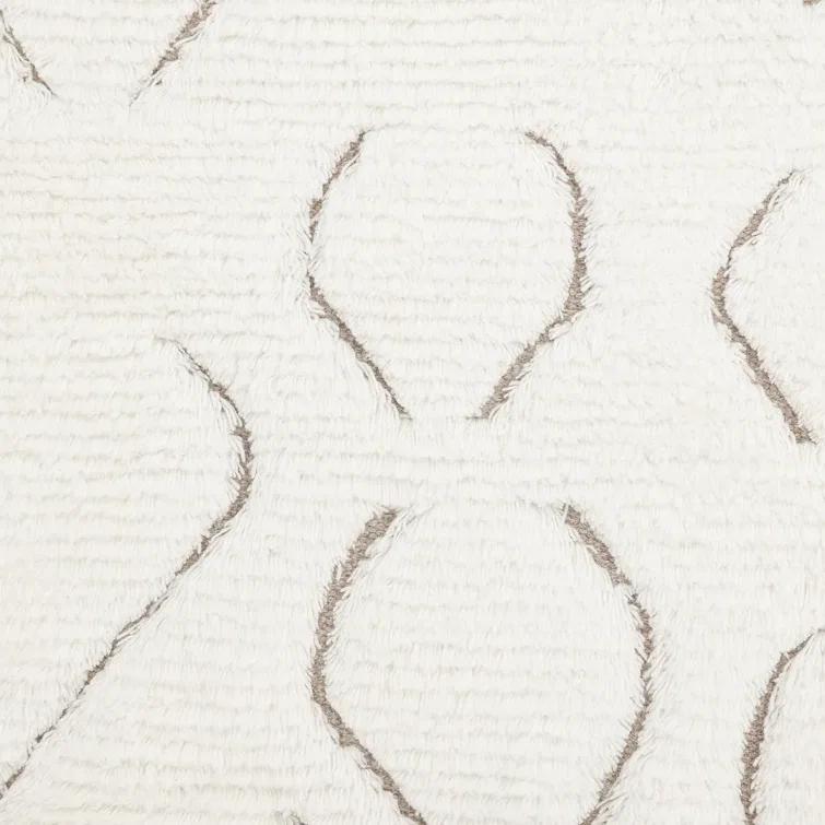 Abstract Area Rug in Ivory/Black