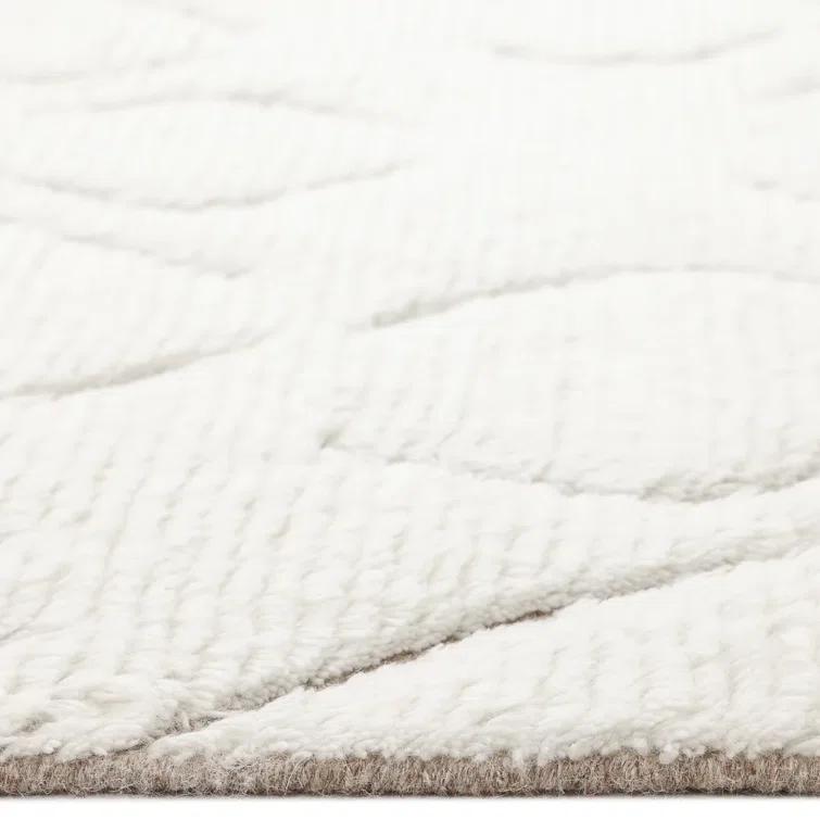 Abstract Area Rug in Ivory/Black