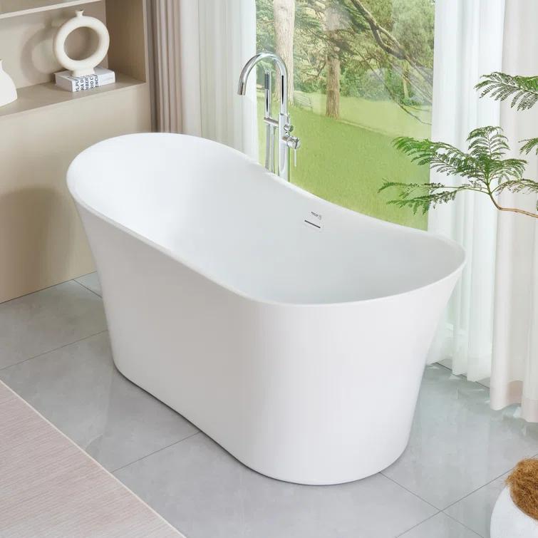 67" x 31" Freestanding Soaking Bathtub