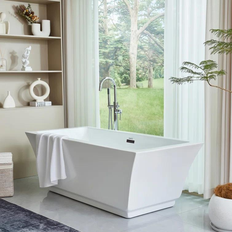 67'' x 31'' Freestanding Soaking Acrylic Bathtub