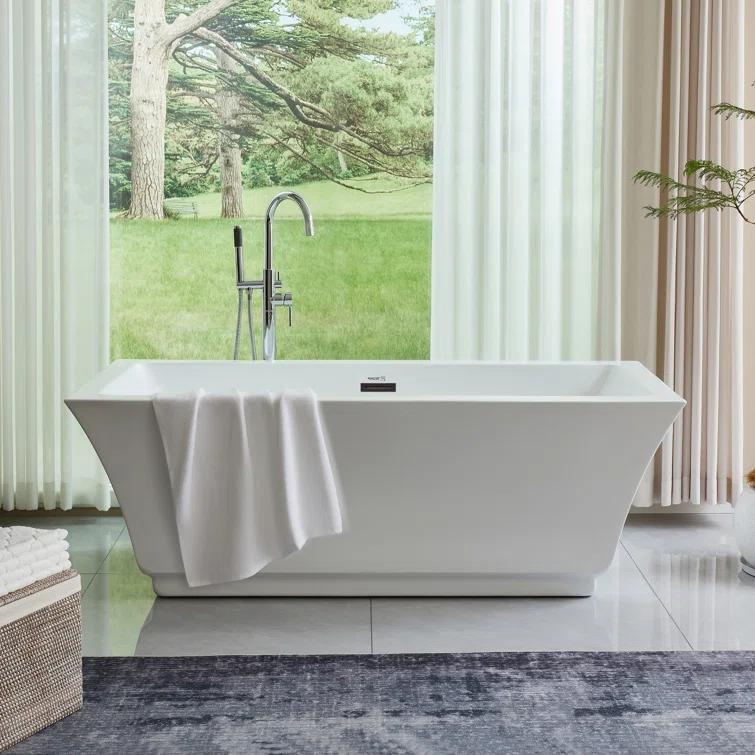 67'' x 31'' Freestanding Soaking Acrylic Bathtub