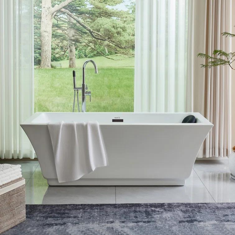 67'' x 31'' Freestanding Soaking Acrylic Bathtub