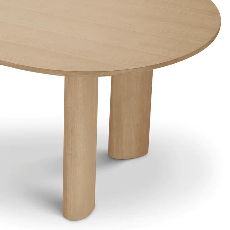 Natural Oak Asymmetrical Leg Dining Table