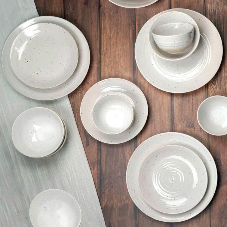Sango Siterra 16-Piece Rustic White Stoneware Dinnerware Set - Service For 4, Plate & Bowl Set & Reviews | AllModern