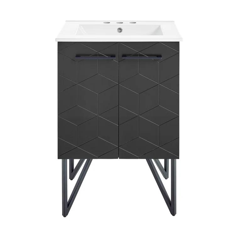 Annecy 24 In. Bathroom Vanity With Ceramic Sink Top