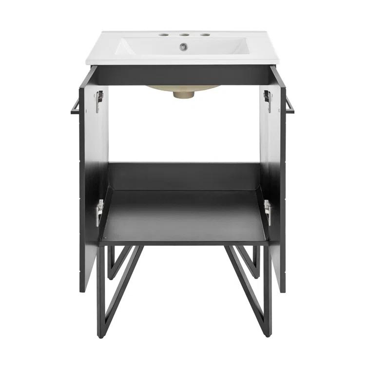 Annecy 24 In. Bathroom Vanity With Ceramic Sink Top