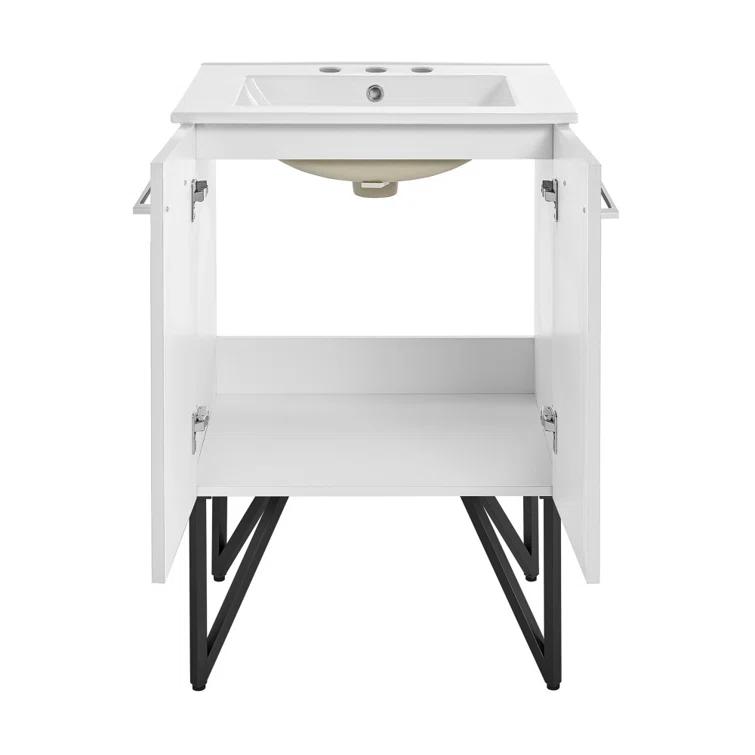 Annecy 24 In. Bathroom Vanity With Ceramic Sink Top