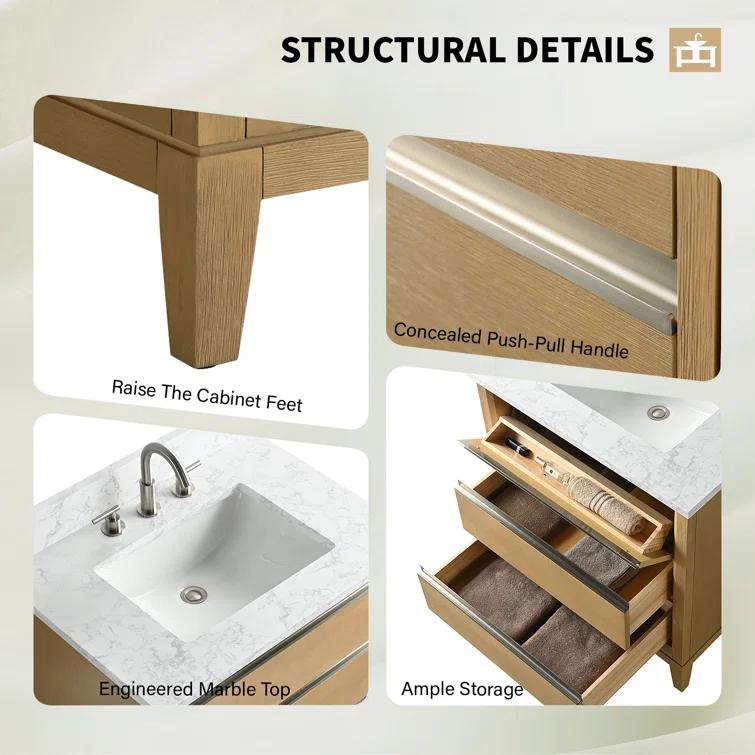 30 Single Bathroom Vanity with Top