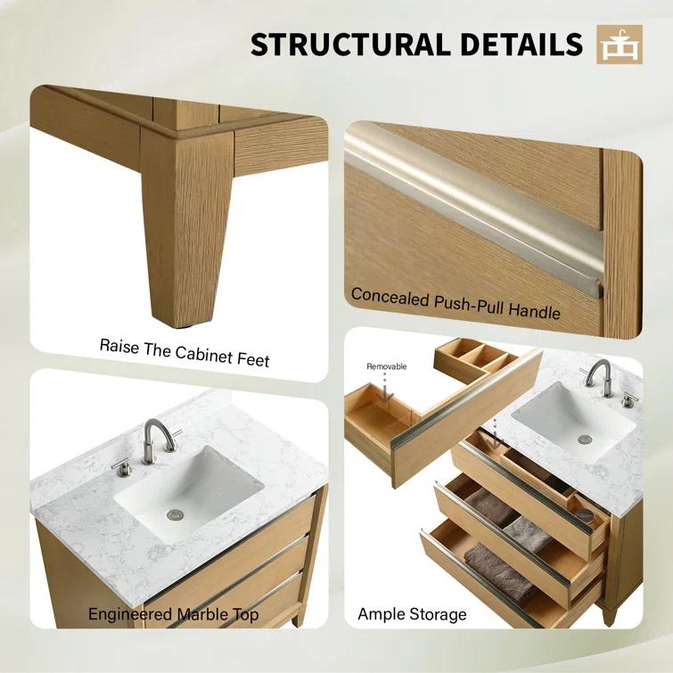 36 Single Bathroom Vanity with Top