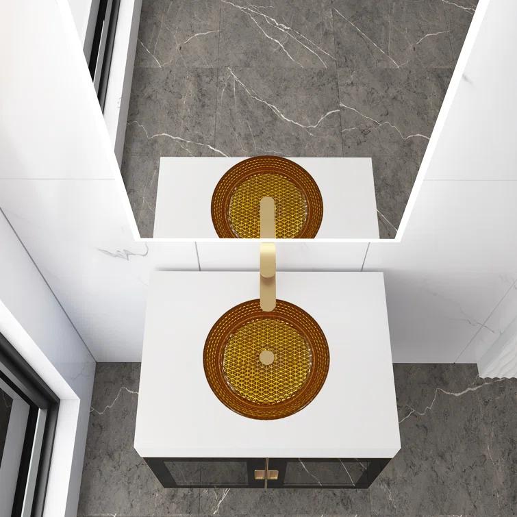 Scotch 14" Glass Circular Bathroom Vessel Sink - Timeless Collection