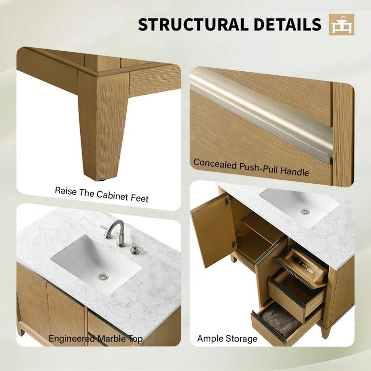 42 Single Bathroom Vanity with Top
