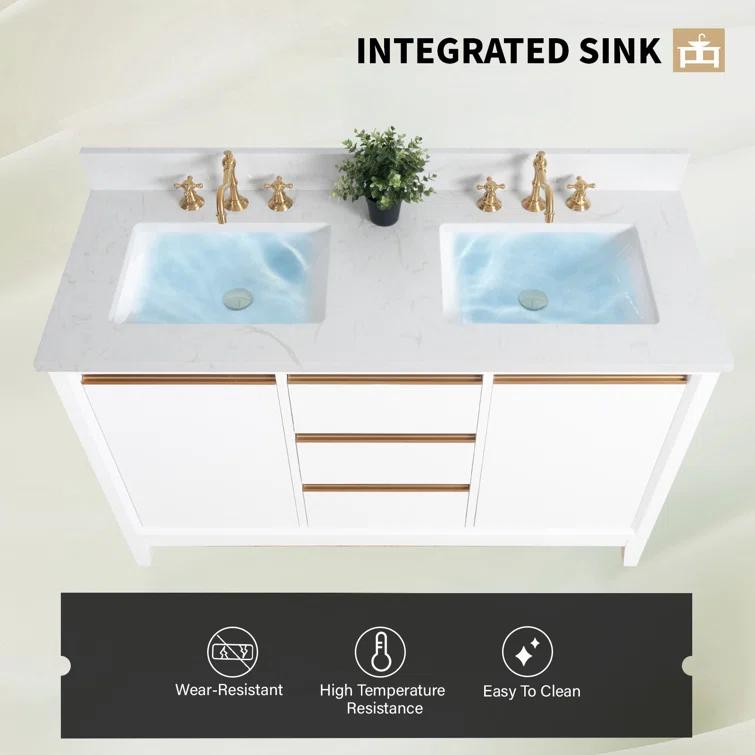 54 Double Bathroom Vanity with Top