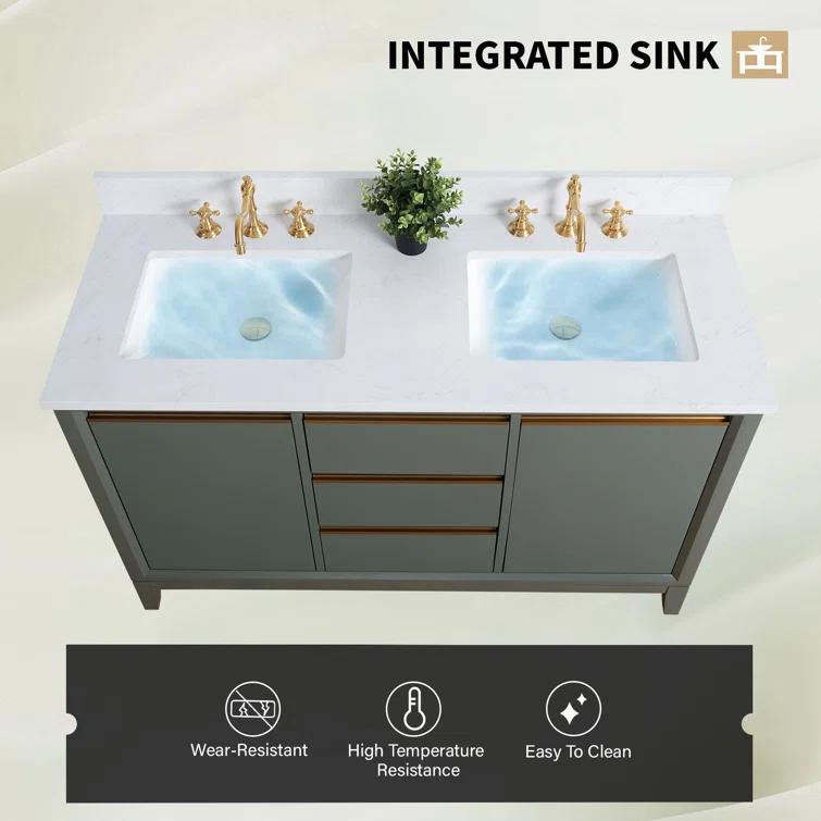 54 Double Bathroom Vanity with Top