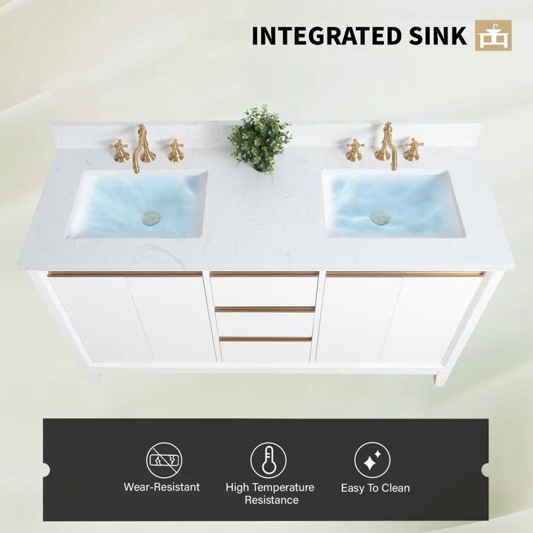 60 Double Bathroom Vanity with Top