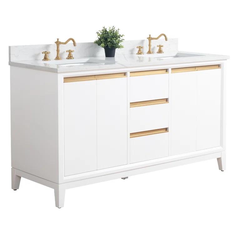 60 Double Bathroom Vanity with Top