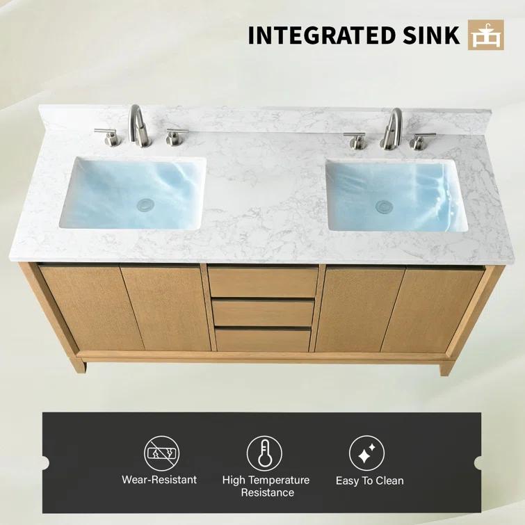 60 Double Bathroom Vanity with Top