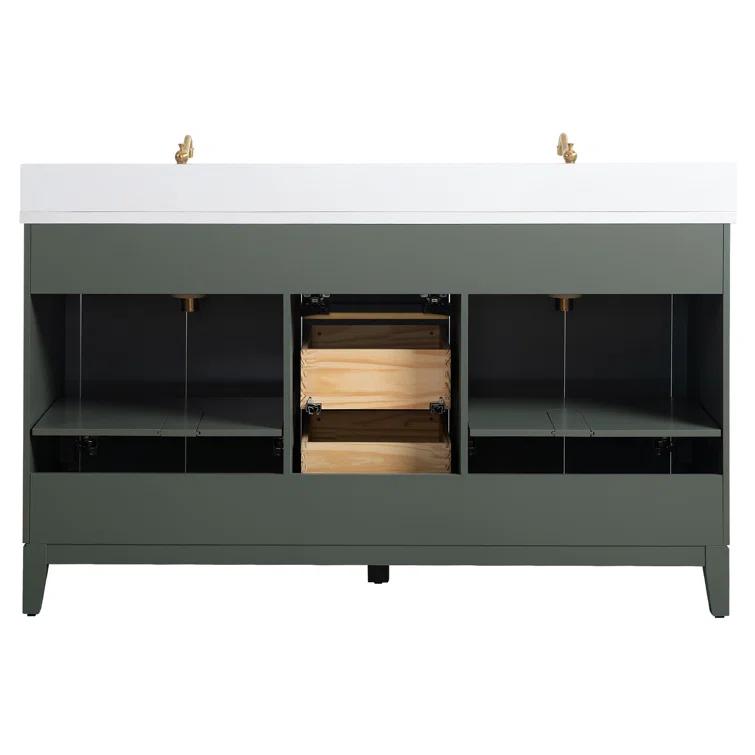 Vanity Art 60 Double Bathroom Vanity with Top