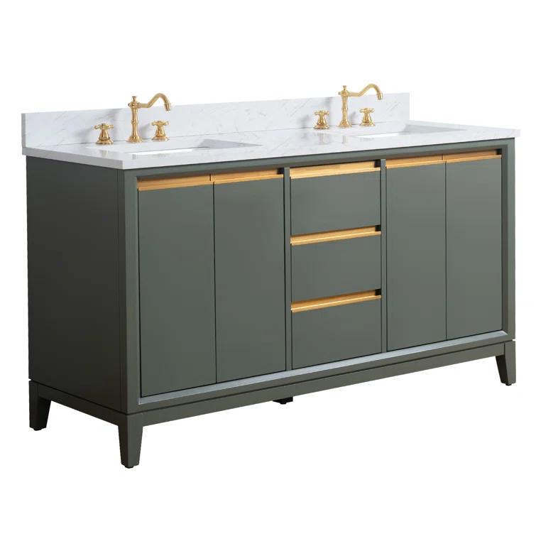 Vanity Art 60 Double Bathroom Vanity with Top