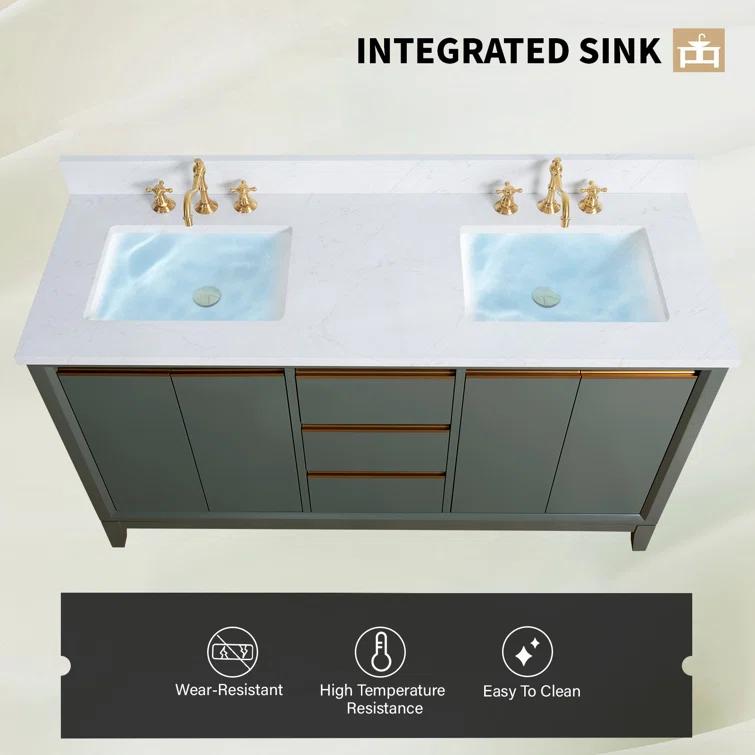 72 Double Bathroom Vanity with Top