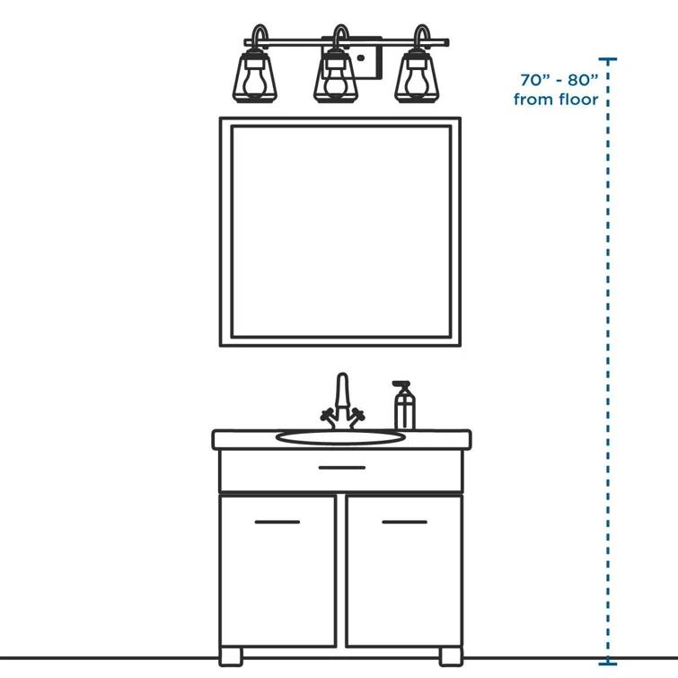 Rosser 3 Light Transparent Dimmable Vanity Light