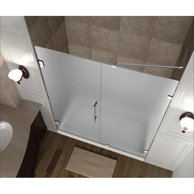 Nautis 72" H Hinged Frameless Shower Door