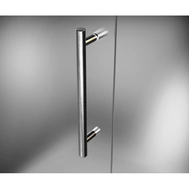 Nautis 72" H Hinged Frameless Shower Door