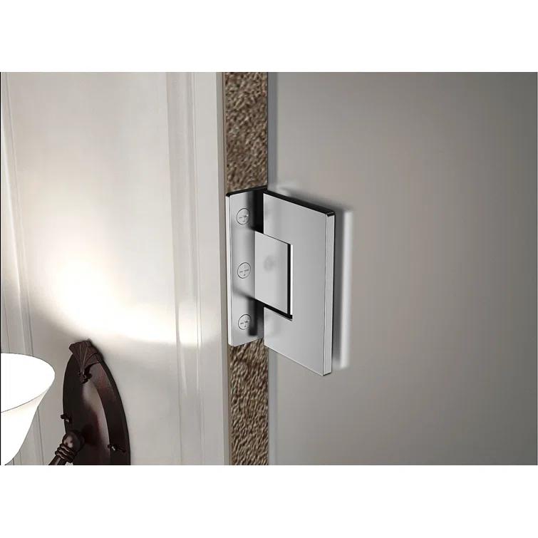 Nautis 72" H Hinged Frameless Shower Door