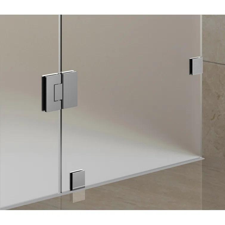 Nautis 72" H Hinged Frameless Shower Door