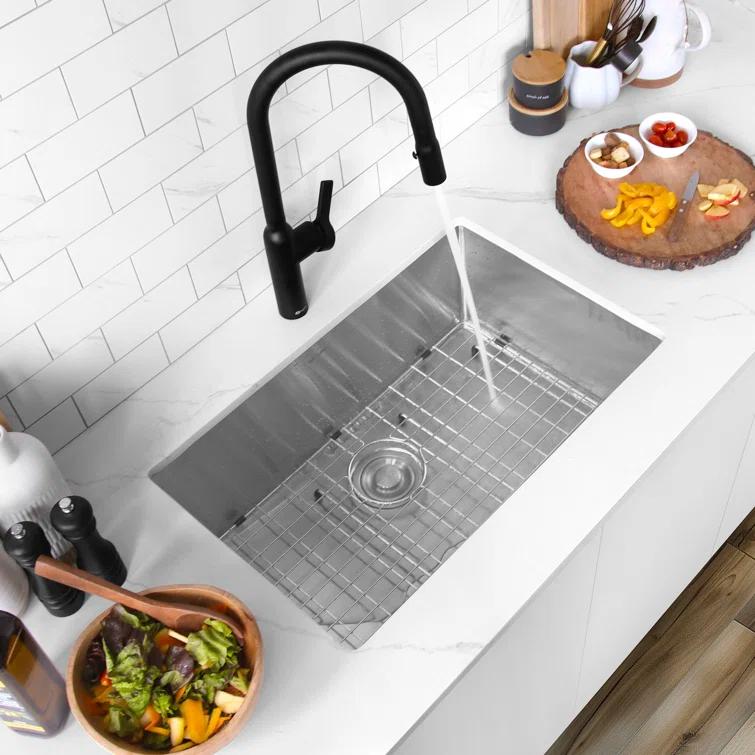 Styluxe Stylish Emeral Undermount 28" Single-Bowl Stainless Steel 16G Kitchen Sink