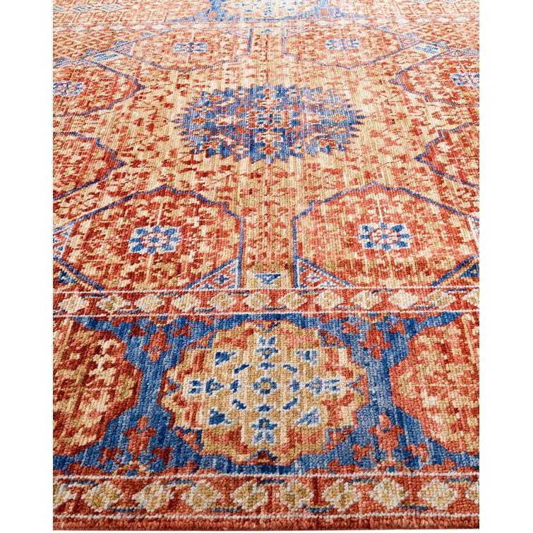 Solo Rugs One-of-a-Kind Rectangle 8'1" X 10'3" New Age Wool Area Rug Rust/Blue