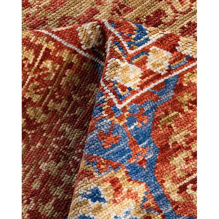 Solo Rugs One-of-a-Kind Rectangle 8'1" X 10'3" New Age Wool Area Rug Rust/Blue