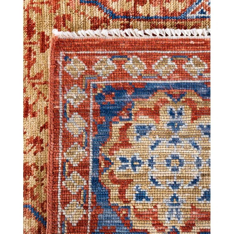 Solo Rugs One-of-a-Kind Rectangle 8'1" X 10'3" New Age Wool Area Rug Rust/Blue