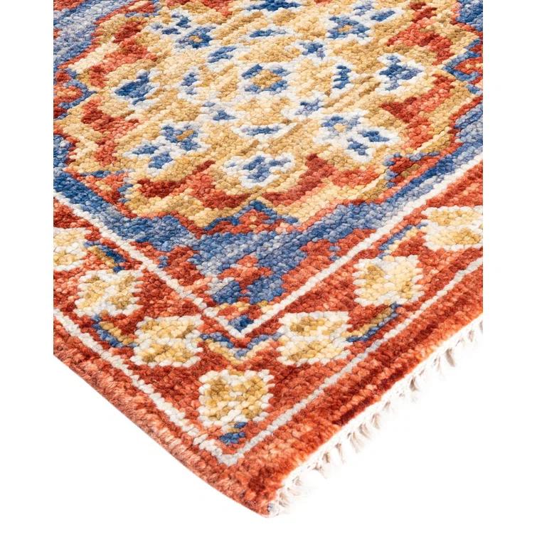 Solo Rugs One-of-a-Kind Rectangle 8'1" X 10'3" New Age Wool Area Rug Rust/Blue