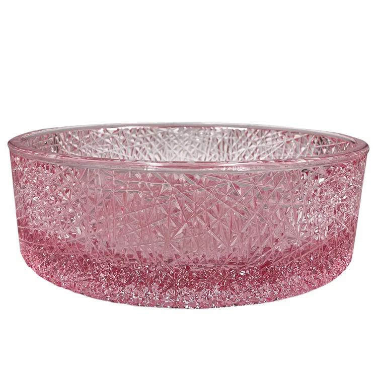 CastelloUSA Stadium 16" Glass Circular Bathroom Vessel Sink - Timeless Collection CB-VC-16-LPNT-16