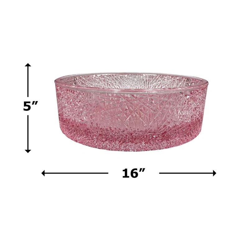 CastelloUSA Stadium 16" Glass Circular Bathroom Vessel Sink - Timeless Collection CB-VC-16-LPNT-16