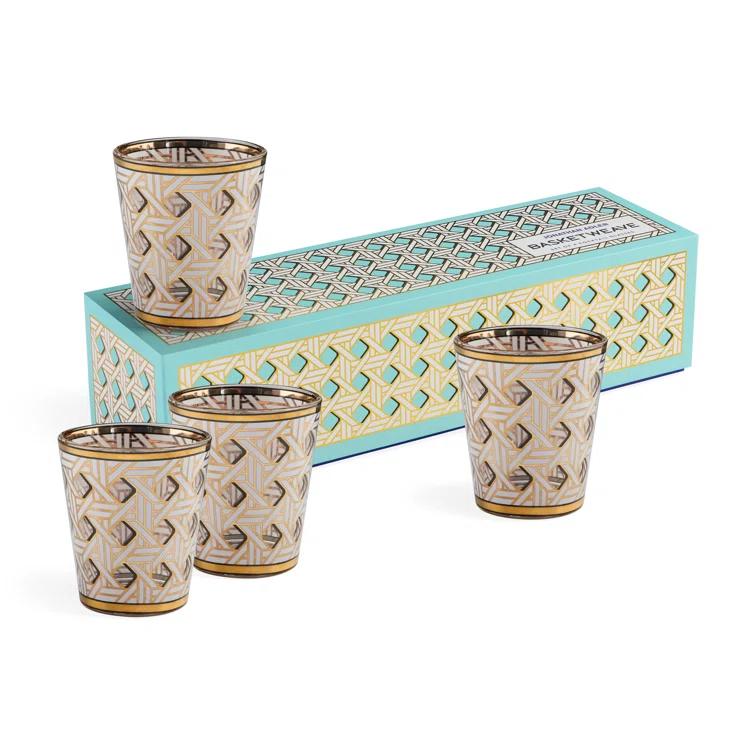 Jonathan Adler Basketweave Glassware Set (Set of 4)