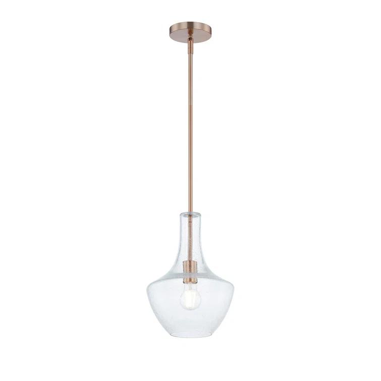 Justice Design Group Fusion - Harlow 1-Light Pendant - Seeded Glass Shade