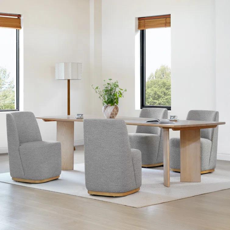 Geelt Upholstered Dining Chairs with Casters
