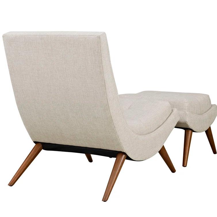 Modway Ramp Mid Century Fabric Lounge Chair Set