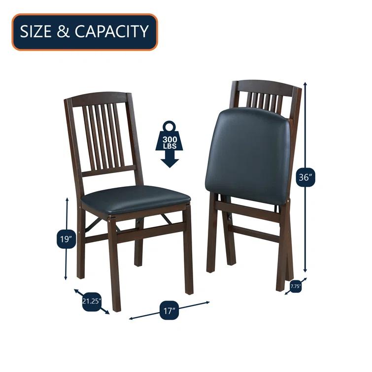 Stakmore Simple Mission Vinyl Padded Folding Chair (Set of 2)