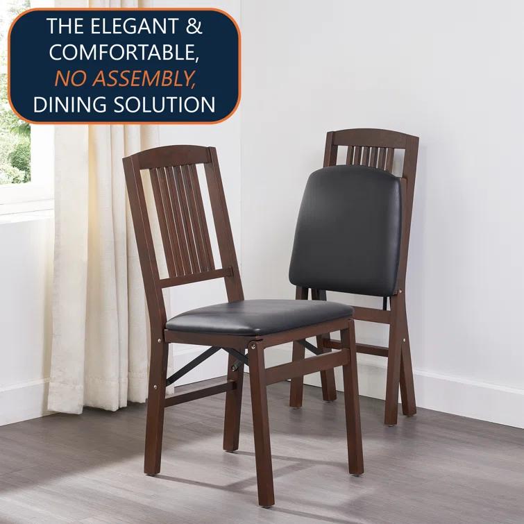 Stakmore Simple Mission Vinyl Padded Folding Chair (Set of 2)
