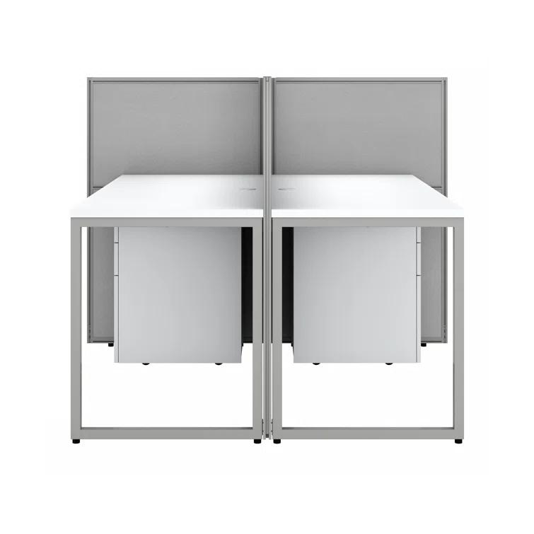 Bush Business Furniture Easy Office Rectangle 2 Person Cubicle with Cable Management