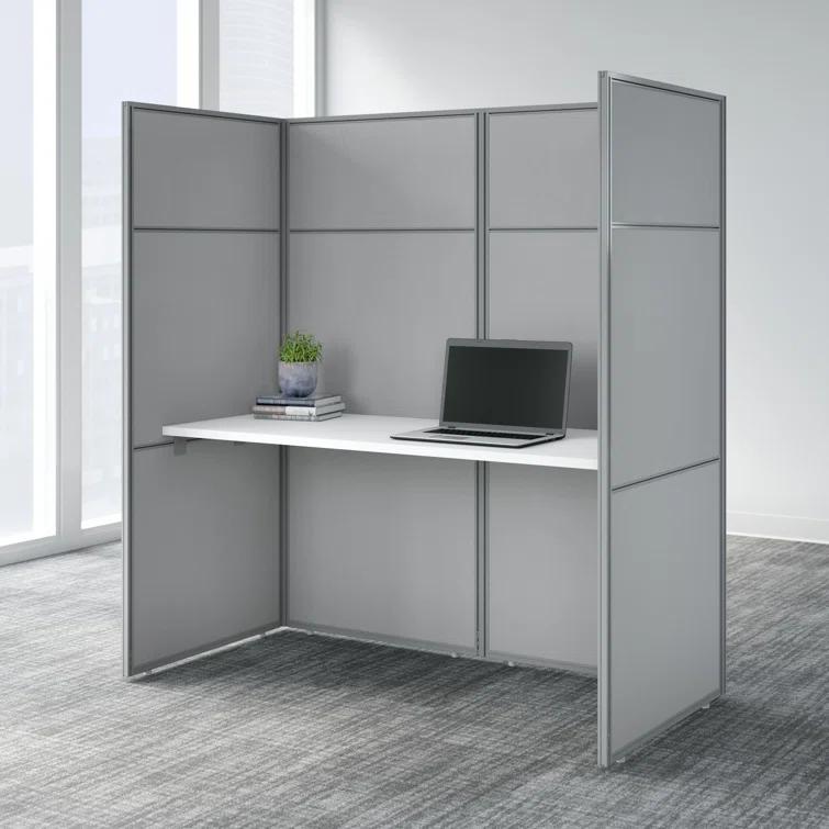 Easy Office Rectangle 1 Person Cubicle with Cable Management