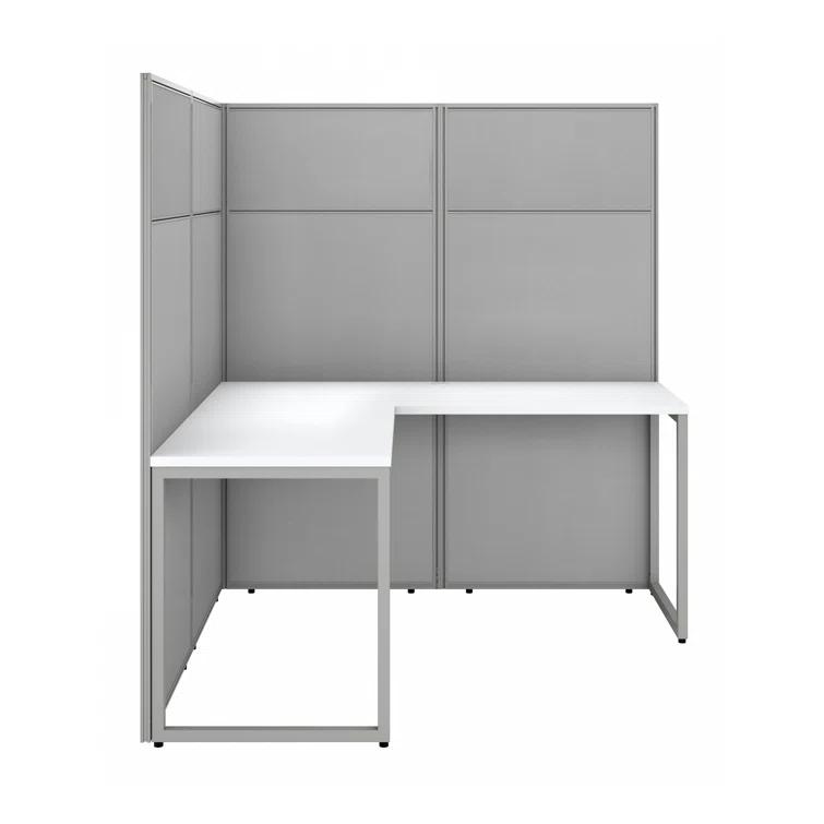 Bush Business Furniture Easy Office L-Shaped 1 Person Cubicle with Cable Management
